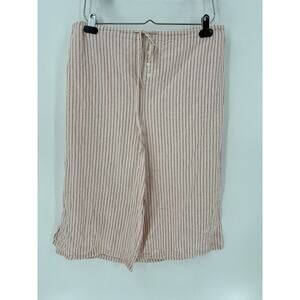 Xhilaration Pants Womens Large Red White Vertical Striped 100% Cotton Capris